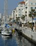 charter yacht on a marina quay in gibraltar